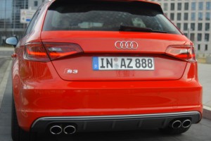 Audi S3 Sportback: Heck, hinten, Auspuff, doppelter Doppelauspuff