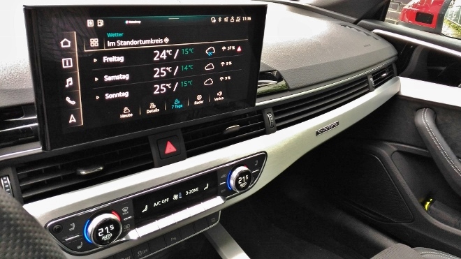 Wetter Anzeige im Audi A5 Cabrio 45 TFSI quattro Bildschirm