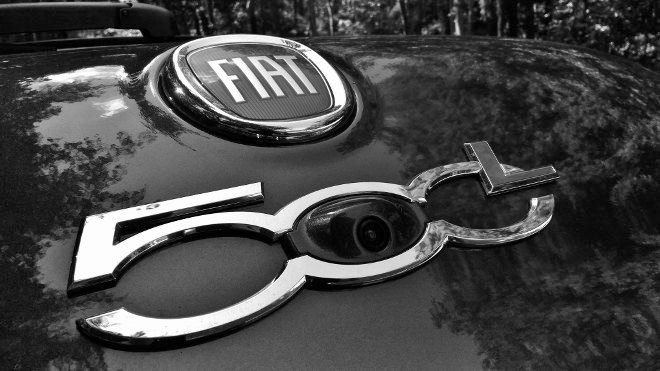 Fiat 500l Heckkamera, Kamera, Typenschild