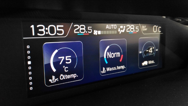 Subaru Forester Hybrid Öltemperatur und Wassertemperatur
