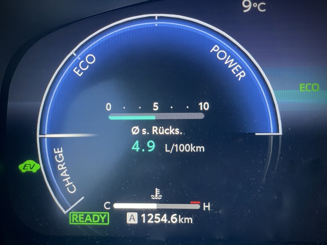Toyota Corolla 1.8 Hybrid Eco Power Charge Anzeige im Cockpit